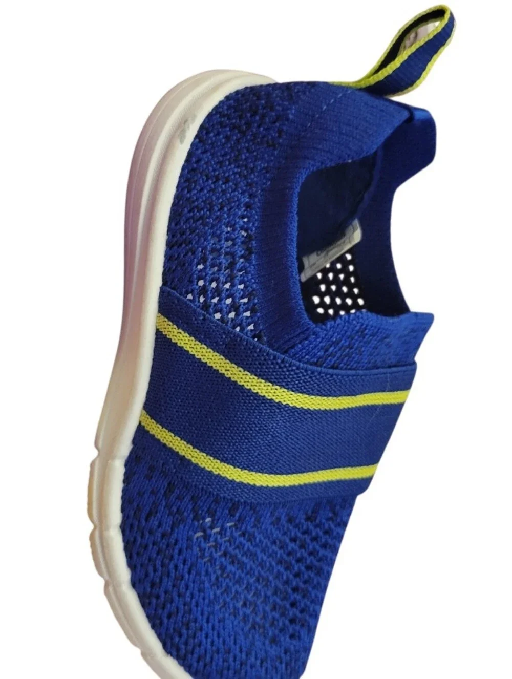 OshKosh B'gosh Water Shoes Quick-Dri Blue Mesh‎ with Yellow Stripes Slipons Sz 9